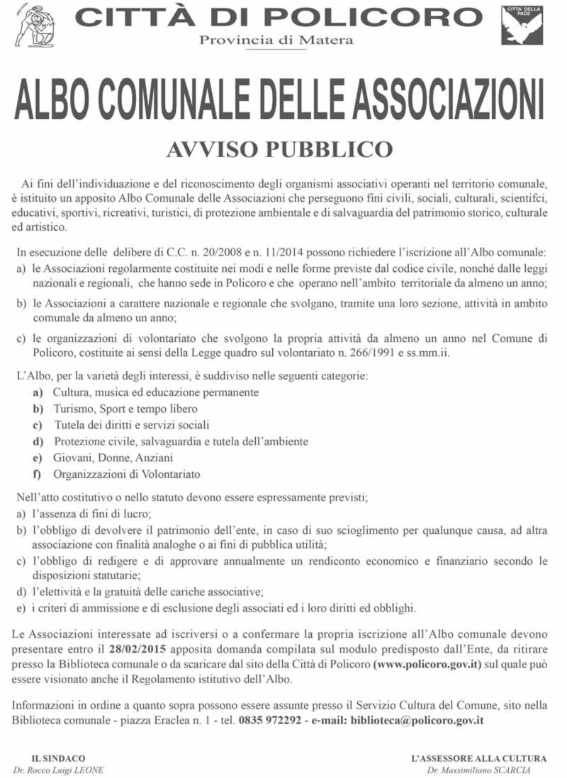 Associazioni avviso 2015