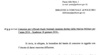 Concorso per Ufficiali Ruoli Normali (nomina diretta) della Marina Militare per l’anno 2016.