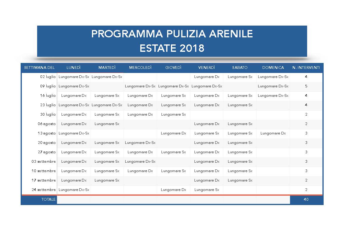 Pulizia Arenile 2018