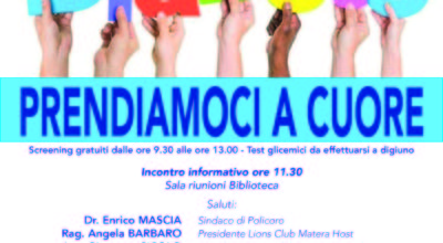 Diabete – Domenica 11 novembre screening gratuiti in p.zza Eraclea dalle 09,30 alle 13,00