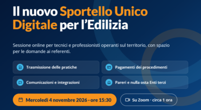 Sportello Unico Digitale per l’Edilizia (SUDE) – nuovo applicativo comunale